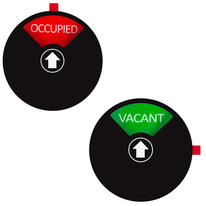 Kichwit Privacy Sign for Office, Home, Restroom, Conference, Tells Whether Rooms are Vacant or Occupied, 5 Inch, Black - Image 1